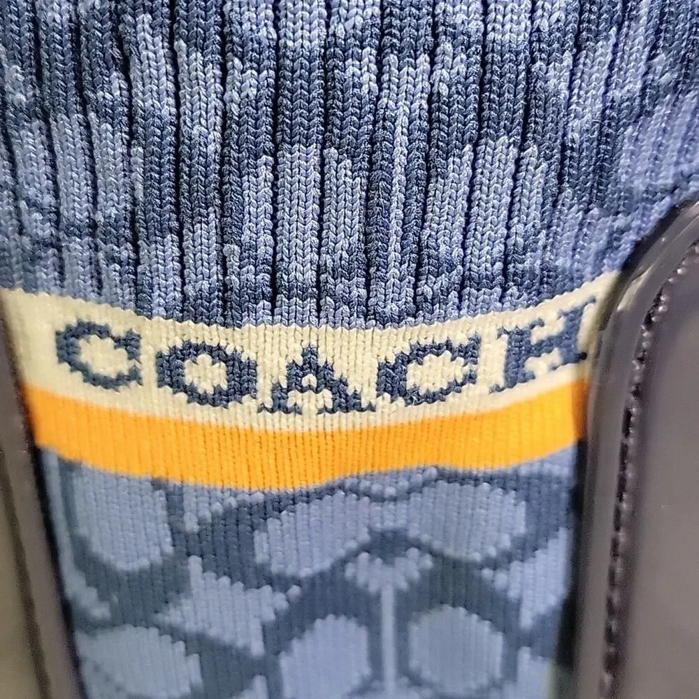 Coach Rivington Logo Navy Blue Rain Boots Womens Size 5 New - Picture 3 of 14